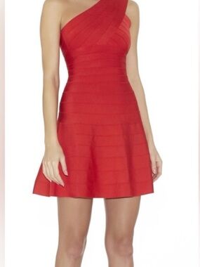 Herve Leger One Shoulder Bandage Dress - Excellent Condition- Size XXS